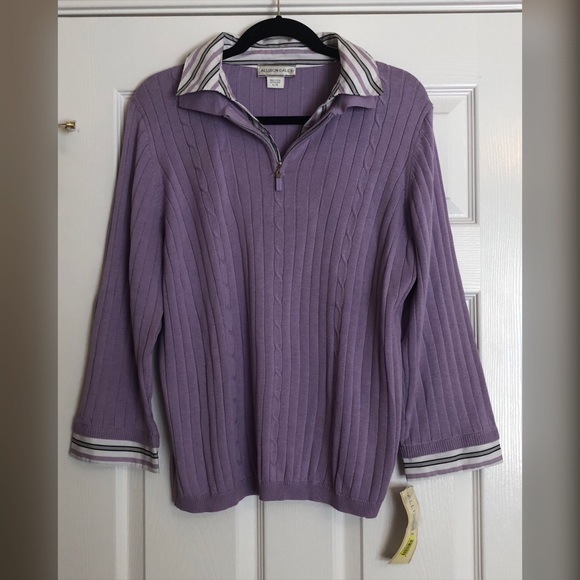 Allison Daley Lilac Sweater with Collar & Cuffs - Picture 1 of 8